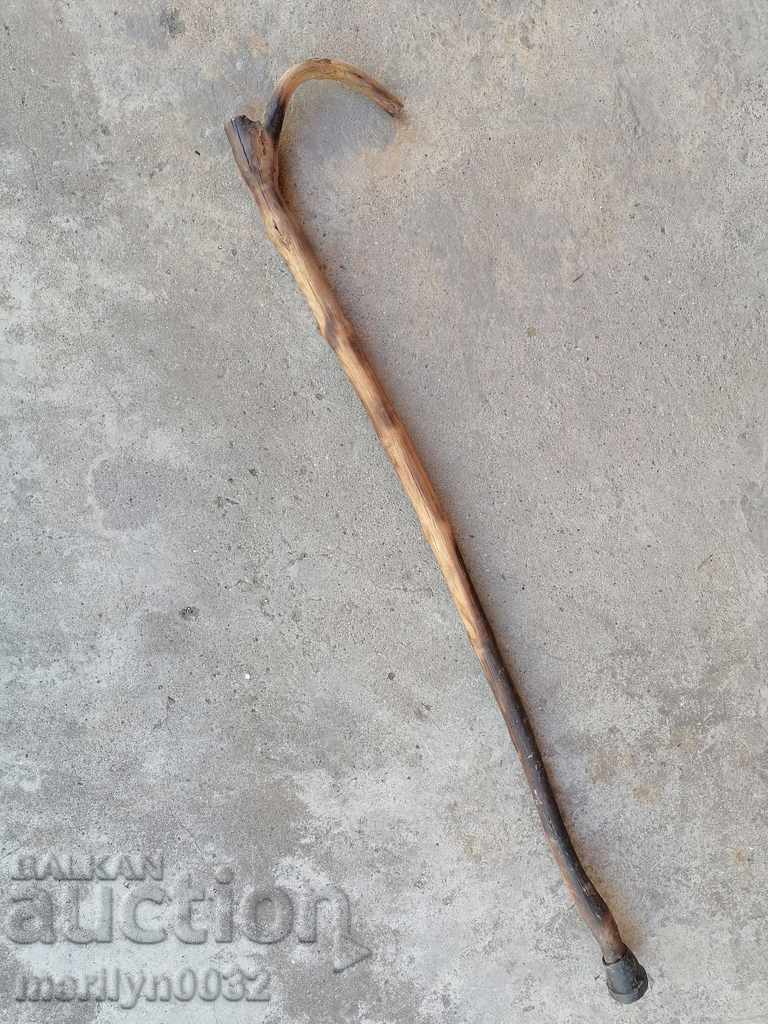 Old wooden cane mid-20th century primitive