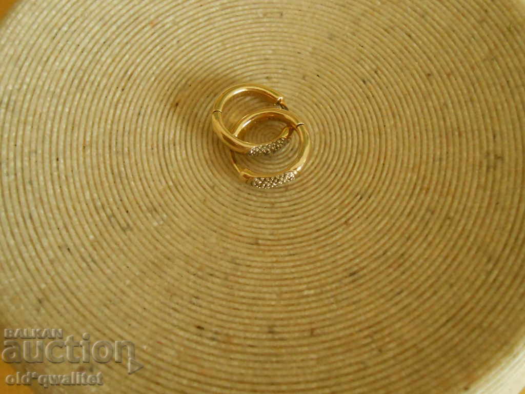 Silver earrings with Diamonds silver 925, gilding, stamps with price 199.00 BGN | € 101.75