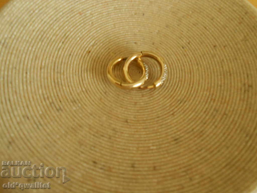 Auction  Silver earrings with Diamonds silver 925, gilding, stamps