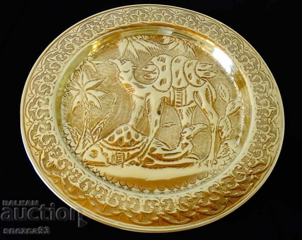 Persian brass plate, platter, camel with price 29.00 BGN | € 14.83 Persian brass plate, platter, camel with price 29.00 BGN | € 14.83