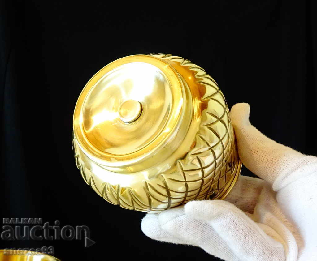 Auction Double-walled whiskey glass, mug, sugar bowl made of brass Auction Double-walled whiskey glass, mug, sugar bowl made of brass