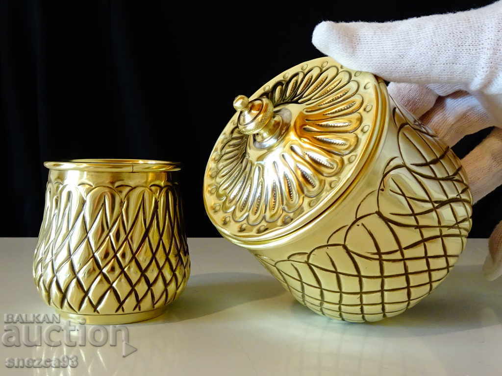 Double-walled whiskey glass, mug, sugar bowl made of brass - 6 Double-walled whiskey glass, mug, sugar bowl made of brass - 6