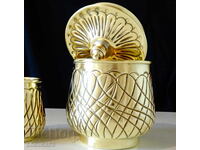 Διπλό τοίχωμα ποτήρι ουίσκι, κούπα, ζαχαριέρα από ορείχαλκο