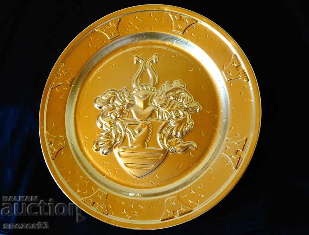 Farfurie de perete, panou cu cavaler, cal în picioare, ornamente - 6