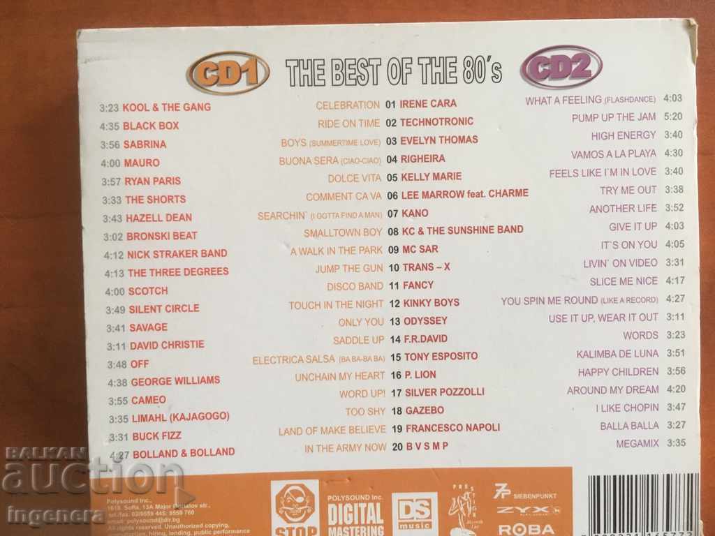 Delivery of CD CD MUSIC -1 AND 2 - THE BEST OF THE 80's Delivery of CD CD MUSIC -1 AND 2 - THE BEST OF THE 80's