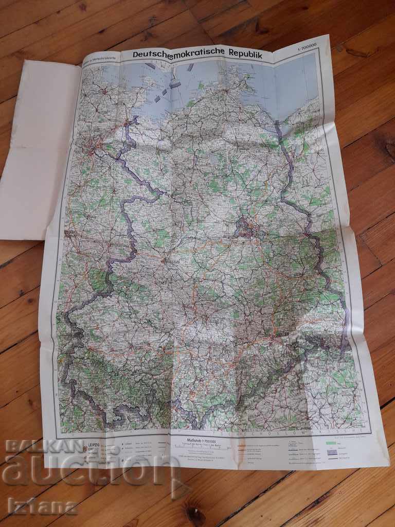 Auction Old map of the GDR Auction Old map of the GDR