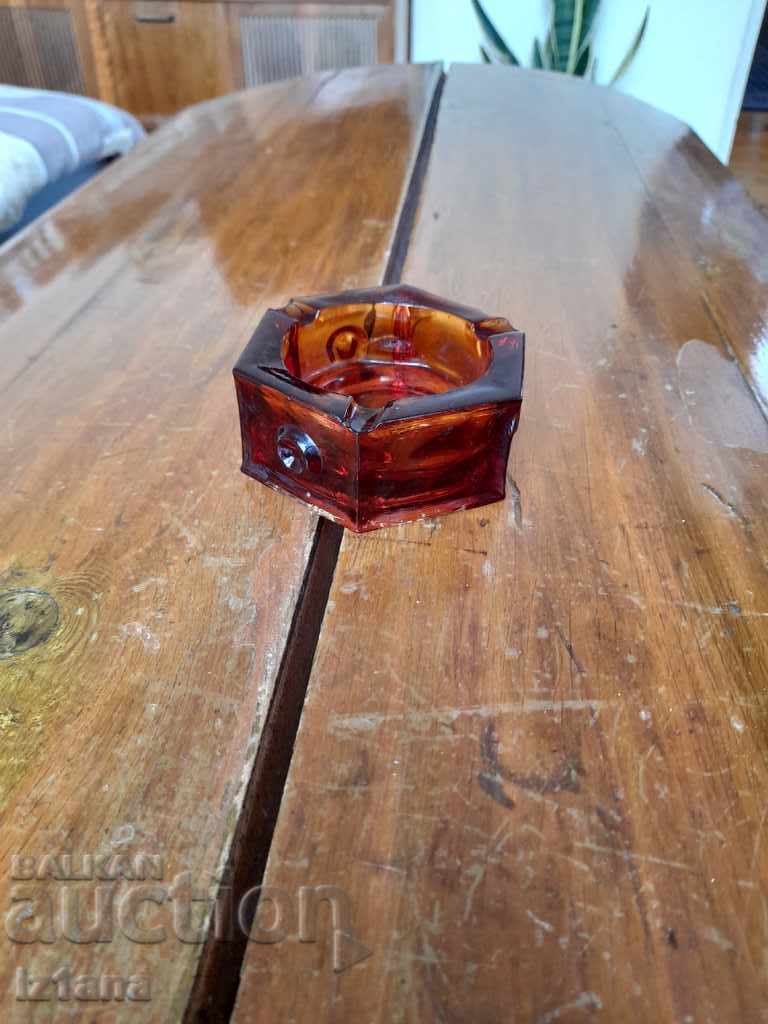 Old glass ashtray