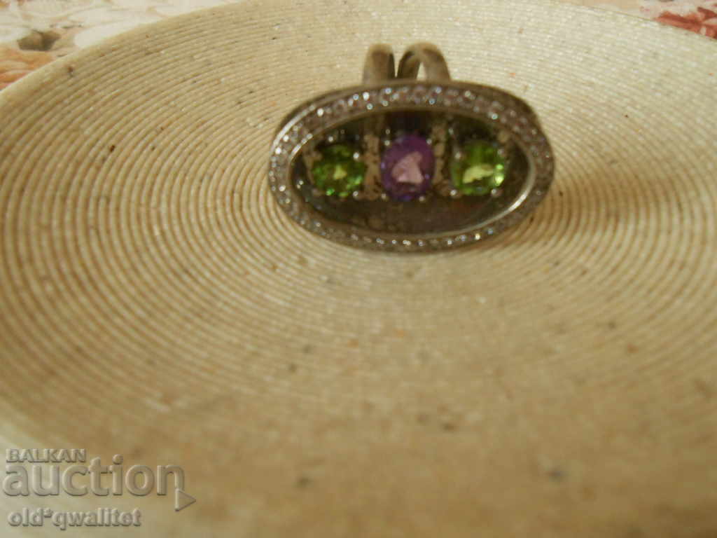 MAGNIFICENT HUGE SILVER RING, 925 SILVER - 5