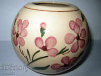 Dutch spherical ceramic vase with floral motifs