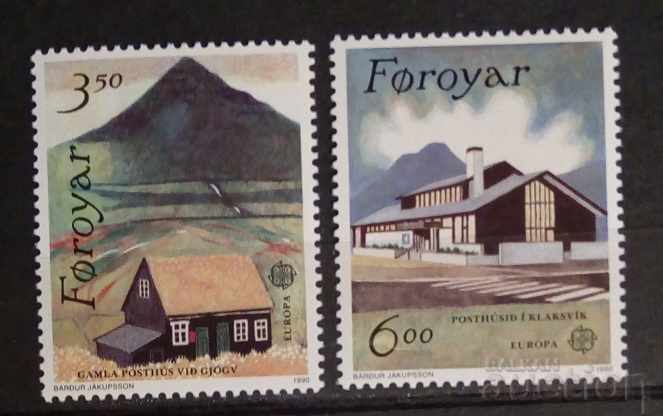 Фарьорски острови 1990 Европа CEPT Сгради MNH