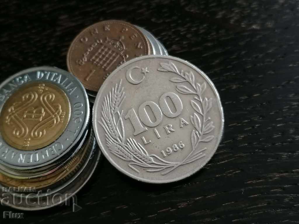 Coin - Turkey - 100 pounds 1986