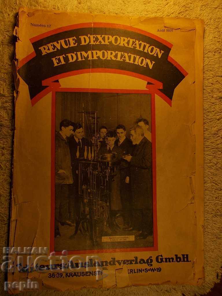 Списание Ревю за внос и износ - 1921 г