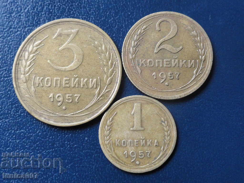 Russia (USSR) 1957 - 1, 2 and 3 kopecks - 5 Russia (USSR) 1957 - 1, 2 and 3 kopecks - 5