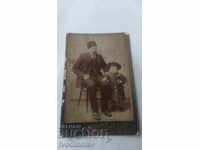 Photo Grandfather and grandson Sofia 1908 Cardboard