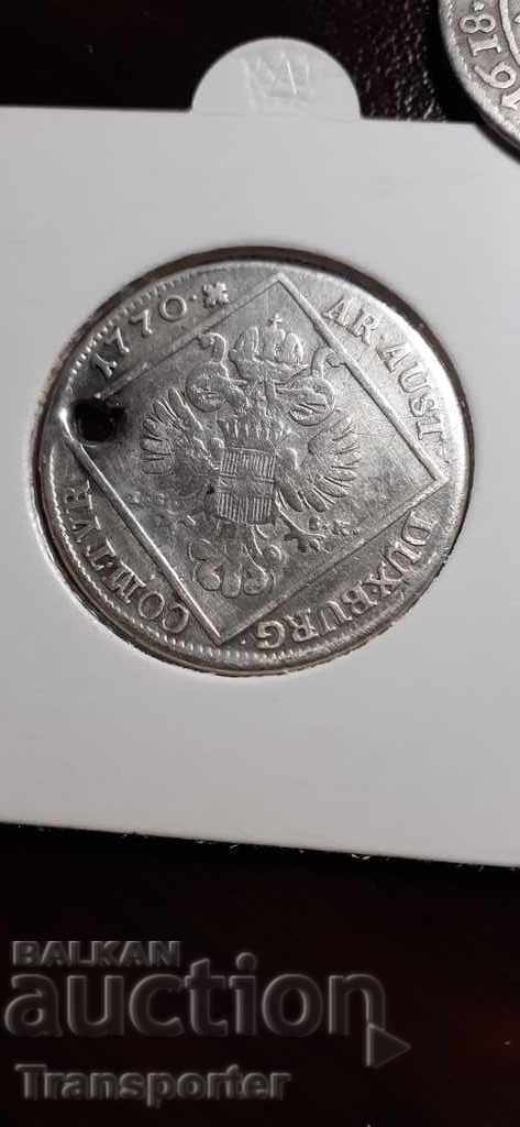 Auction  30 kreutzers 1770 Austria - silver
