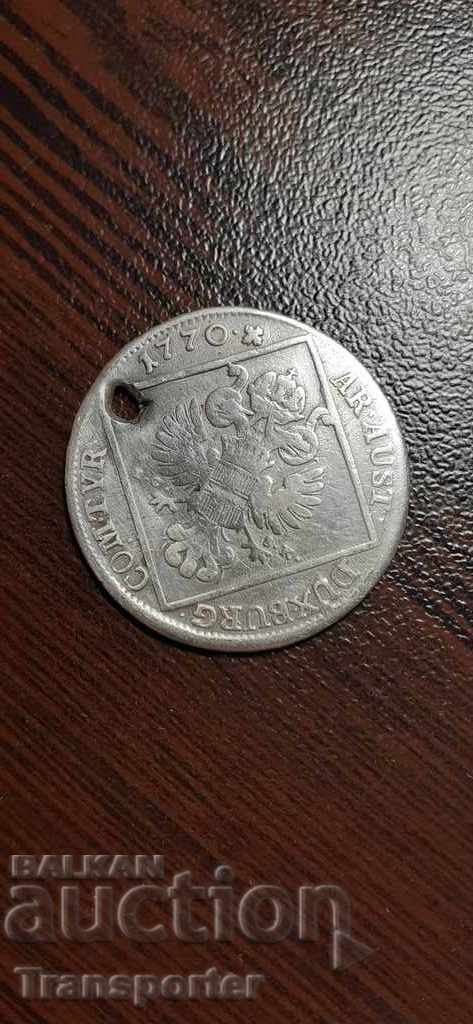 Delivery of 30 kreutzers 1770 Austria - silver