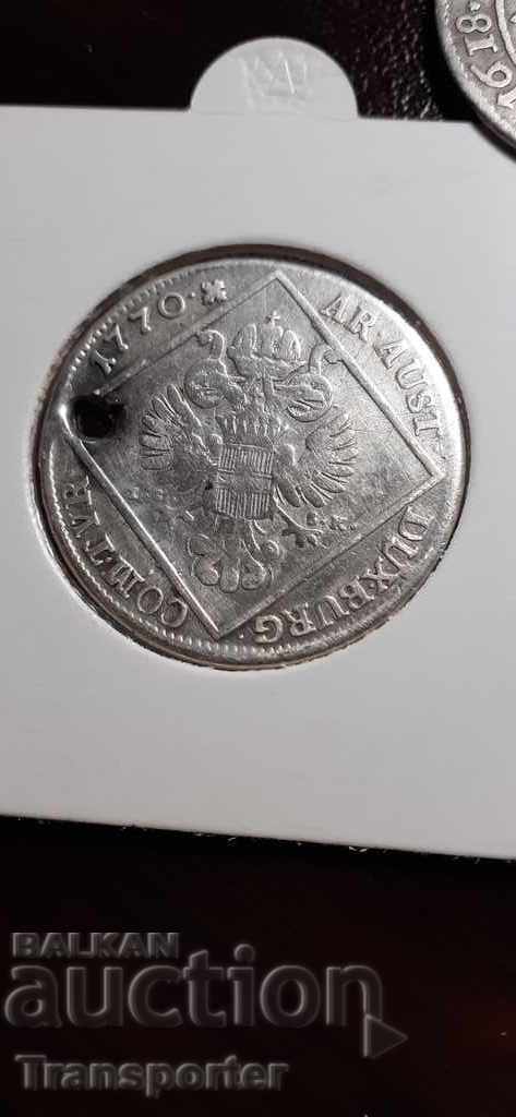30 кройцера 1770г. Австрия - сребро