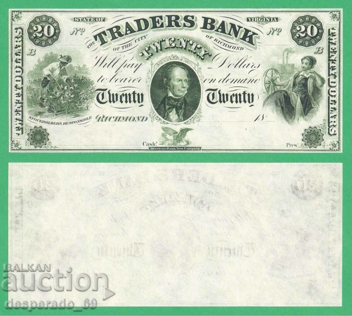 (¯`'•.¸ US $20 1860's UNC ¸.•'´¯)