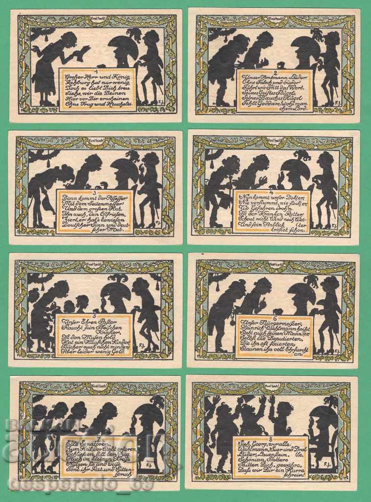 (¯`'•.¸NOTGELD (gr. Rehburg) 1921 UNC -8 τμχ. τραπεζογραμμάτια¸.•'´¯)