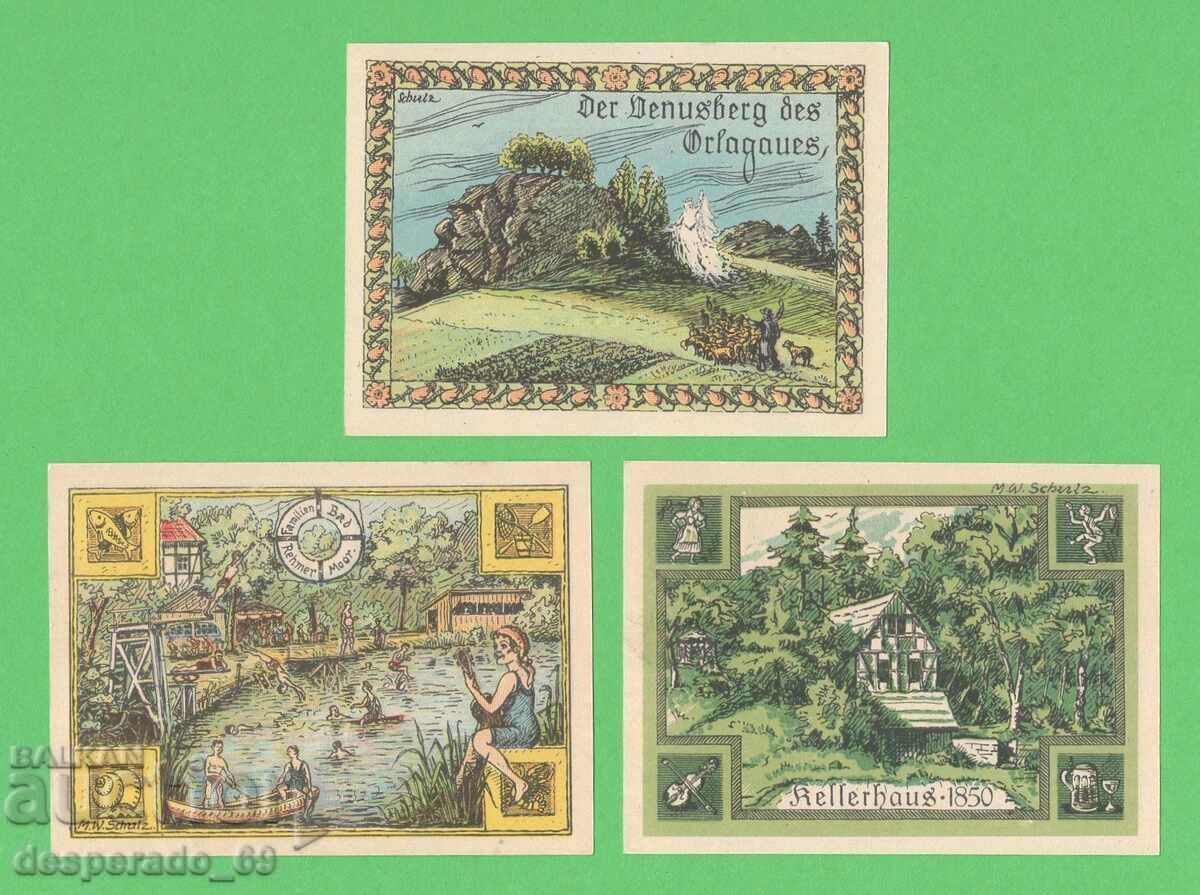 Licitație (¯`'•.¸NOTGELD (orașul Rehmen) 1921 UNC -6 buc. bancnote¸.•'´¯)