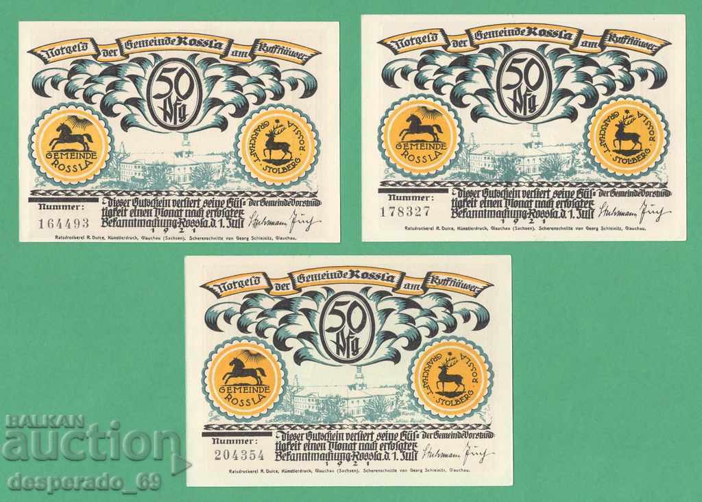 (¯` '• .¸NOTGELD (gr. Rossla) 1921 UNC -6 banknotes¸. •' ´¯) with price 16.20 BGN | € 8.28