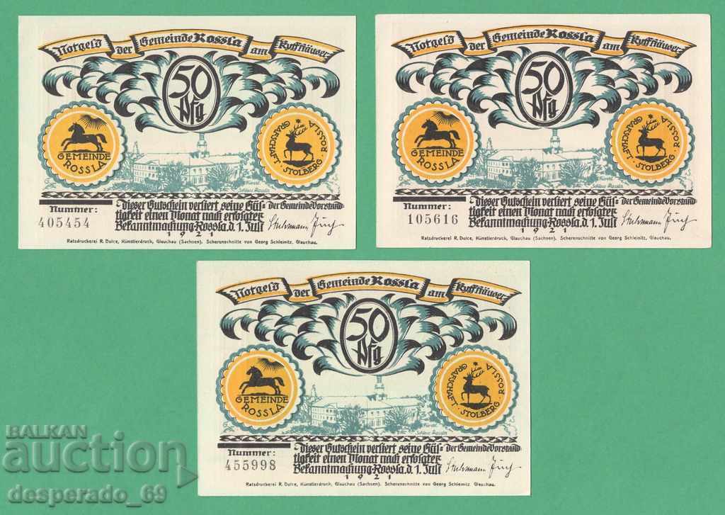 Delivery of (¯` '• .¸NOTGELD (gr. Rossla) 1921 UNC -6 banknotes¸. •' ´¯)