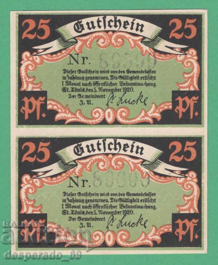 (¯` '• .¸NOTGELD (gr. St.Tönis) 1920 UNC -2 banknotes¸. •' ´¯) with price 5.60 BGN | € 2.86 (¯` '• .¸NOTGELD (gr. St.Tönis) 1920 UNC -2 banknotes¸. •' ´¯) with price 5.60 BGN | € 2.86