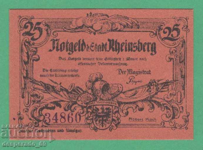 (¯` '• .¸NOTGELD (gr. Rheinsberg) UNC -25 pfennig¸. •' ´¯) with price 2.50 BGN | € 1.28 (¯` '• .¸NOTGELD (gr. Rheinsberg) UNC -25 pfennig¸. •' ´¯) with price 2.50 BGN | € 1.28
