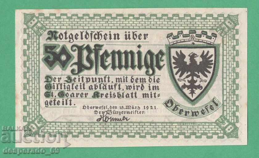 (¯` '• .¸NOTGELD (gr. Oberwesel) 1921 UNC- -50 pfennig¸. •' ´¯) with price 2.50 BGN | € 1.28 (¯` '• .¸NOTGELD (gr. Oberwesel) 1921 UNC- -50 pfennig¸. •' ´¯) with price 2.50 BGN | € 1.28