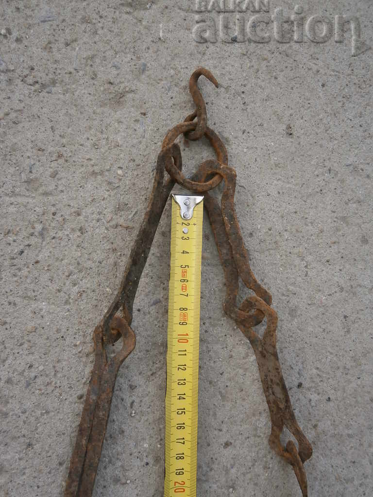 Old forged chain with hook, hearth for hearth chain hook with price 41.00 BGN | € 20.96