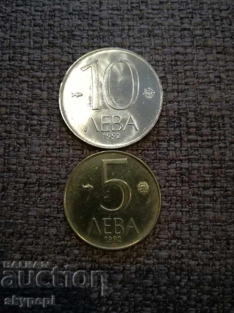 Lot of 5 and 10 leva from 1992 Lot of 5 and 10 leva from 1992
