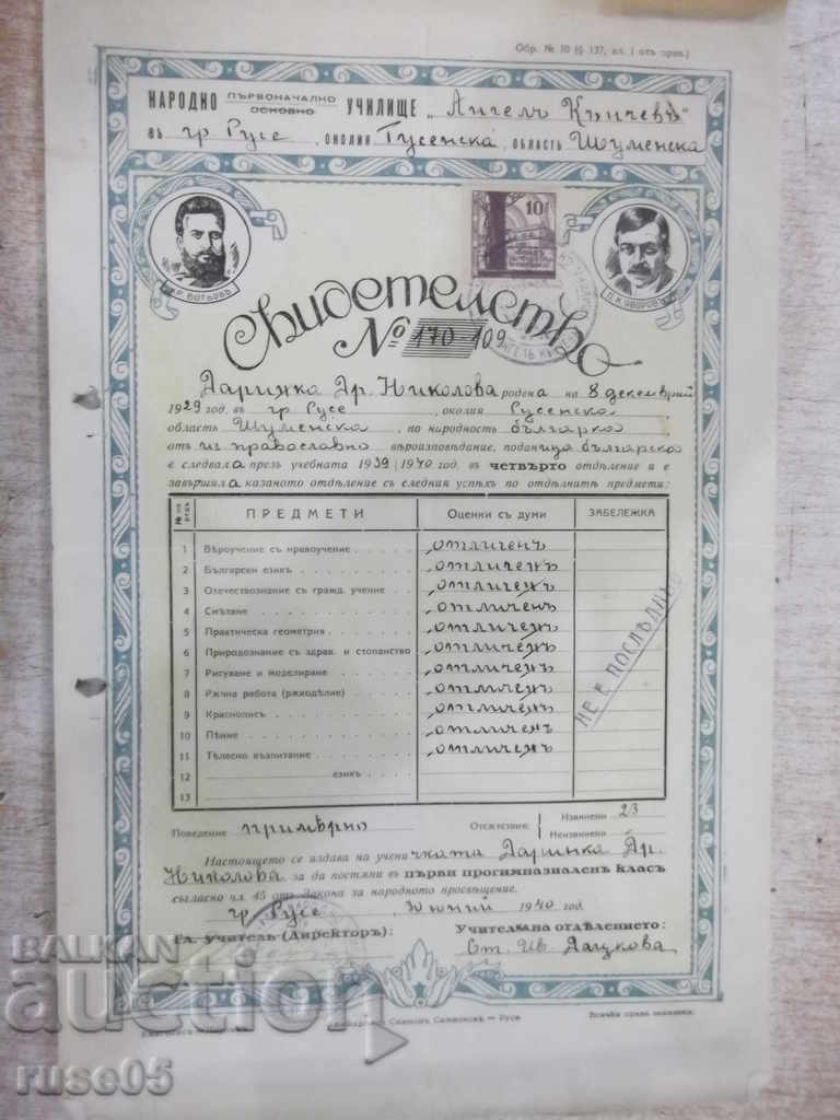 Testimony № 170-109 of the folk originator. A. Kanchev School