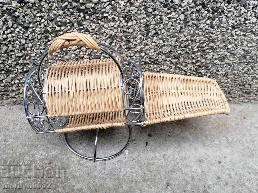 Auction  Metal wine bottle holder whiskey cognac