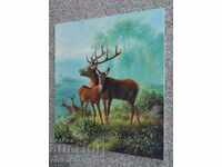 "Tenderness" Red deer with hinds, picture