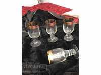 Căni - vechi, aurite Bohemia 3 buc 13/5,5 cm