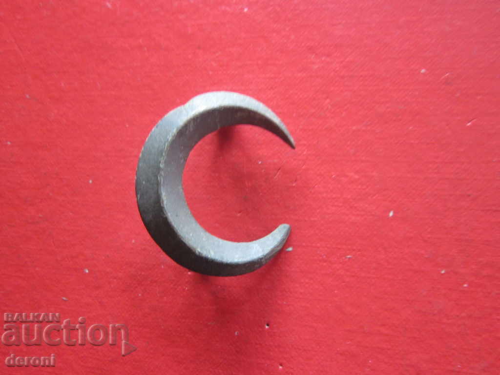 Large Ottoman Army Bronze Crescent Sign 19th Century