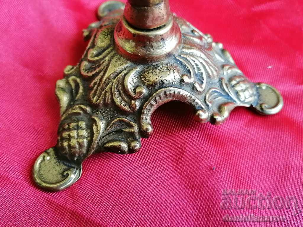 Auction Old Bronze BAROQUE Candlestick Boy Auction Old Bronze BAROQUE Candlestick Boy