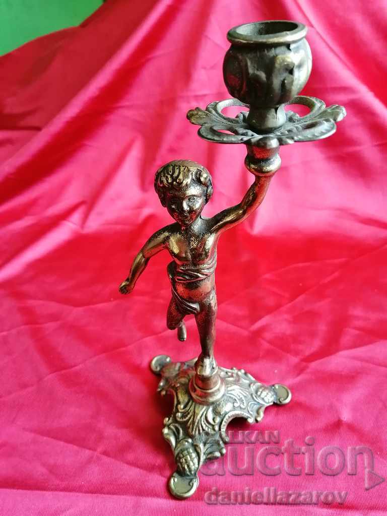 Old Bronze BAROQUE Κηροπήγιο αγόρι