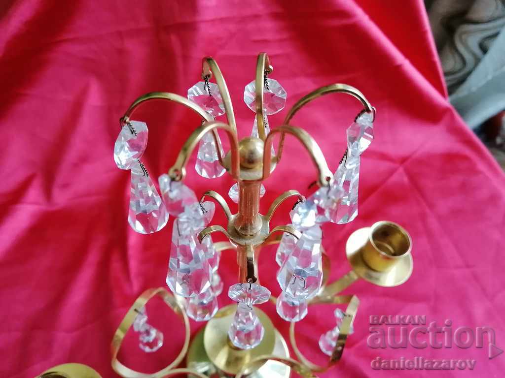 Beautiful Candlestick with Crystals GOLD 24K with price 45.00 BGN | € 23.01 Beautiful Candlestick with Crystals GOLD 24K with price 45.00 BGN | € 23.01