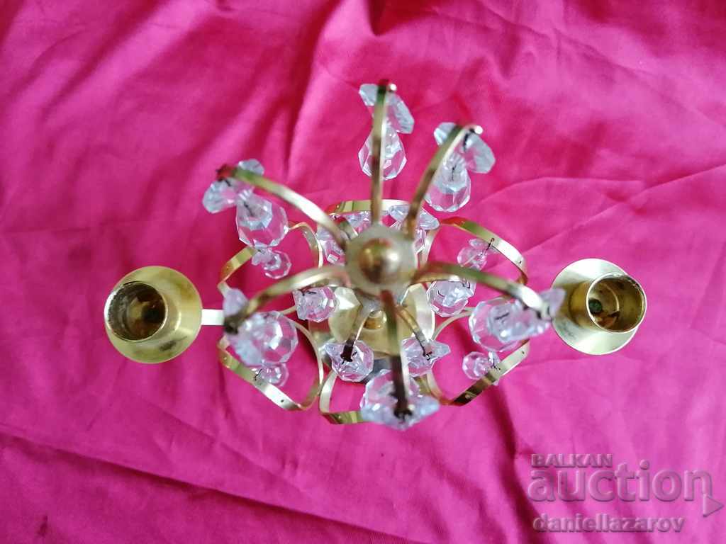 Auction Beautiful Candlestick with Crystals GOLD 24K Auction Beautiful Candlestick with Crystals GOLD 24K