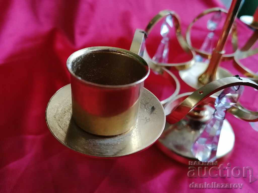 Delivery of Beautiful Candlestick with Crystals GOLD 24K Delivery of Beautiful Candlestick with Crystals GOLD 24K