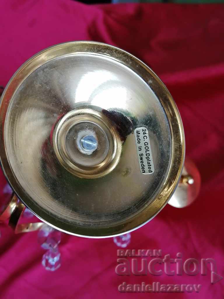 Beautiful Candlestick with Crystals GOLD 24K - 5 Beautiful Candlestick with Crystals GOLD 24K - 5