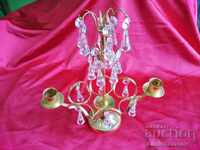 Beautiful Candlestick with Crystals GOLD 24K