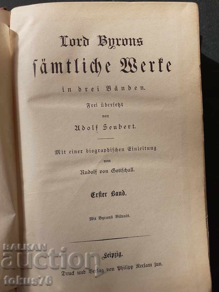 Auction ANTIQUE BOOK - LORD BYRON - ADOLF SEUBERT Auction ANTIQUE BOOK - LORD BYRON - ADOLF SEUBERT