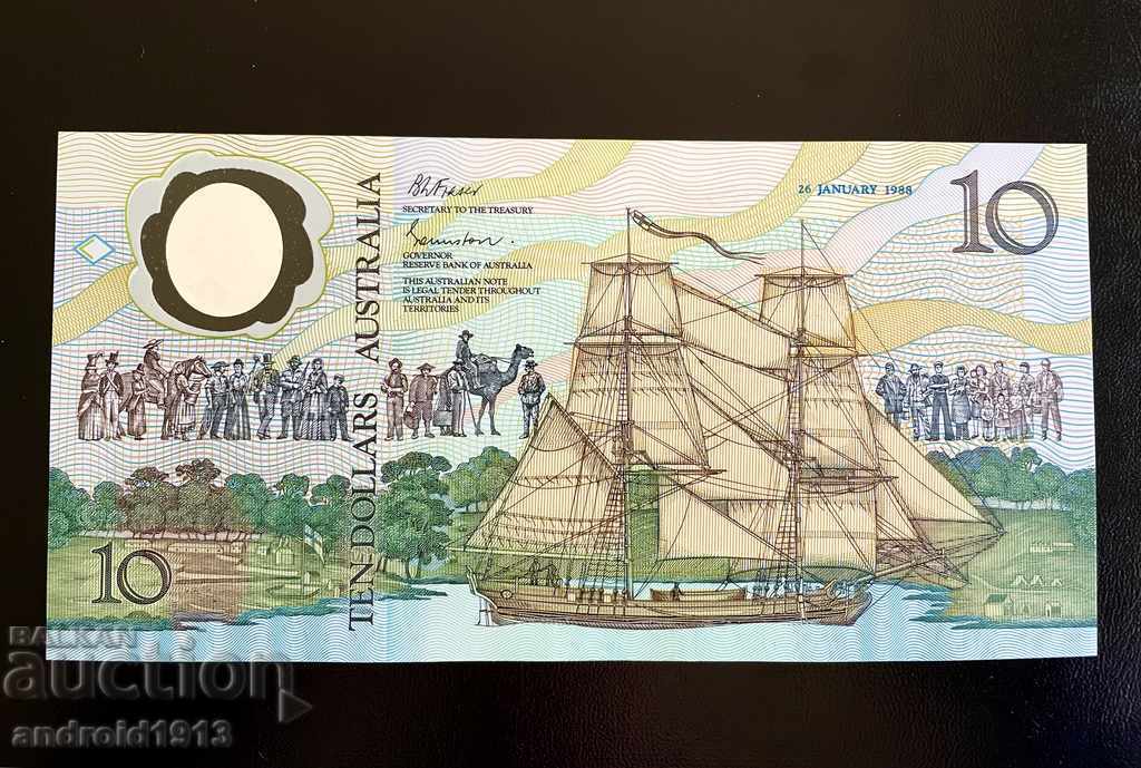 AUSTRALIA - $ 10 1988, P-49a, UNC, JUBILEE with price 149.98 BGN | € 76.68 AUSTRALIA - $ 10 1988, P-49a, UNC, JUBILEE with price 149.98 BGN | € 76.68