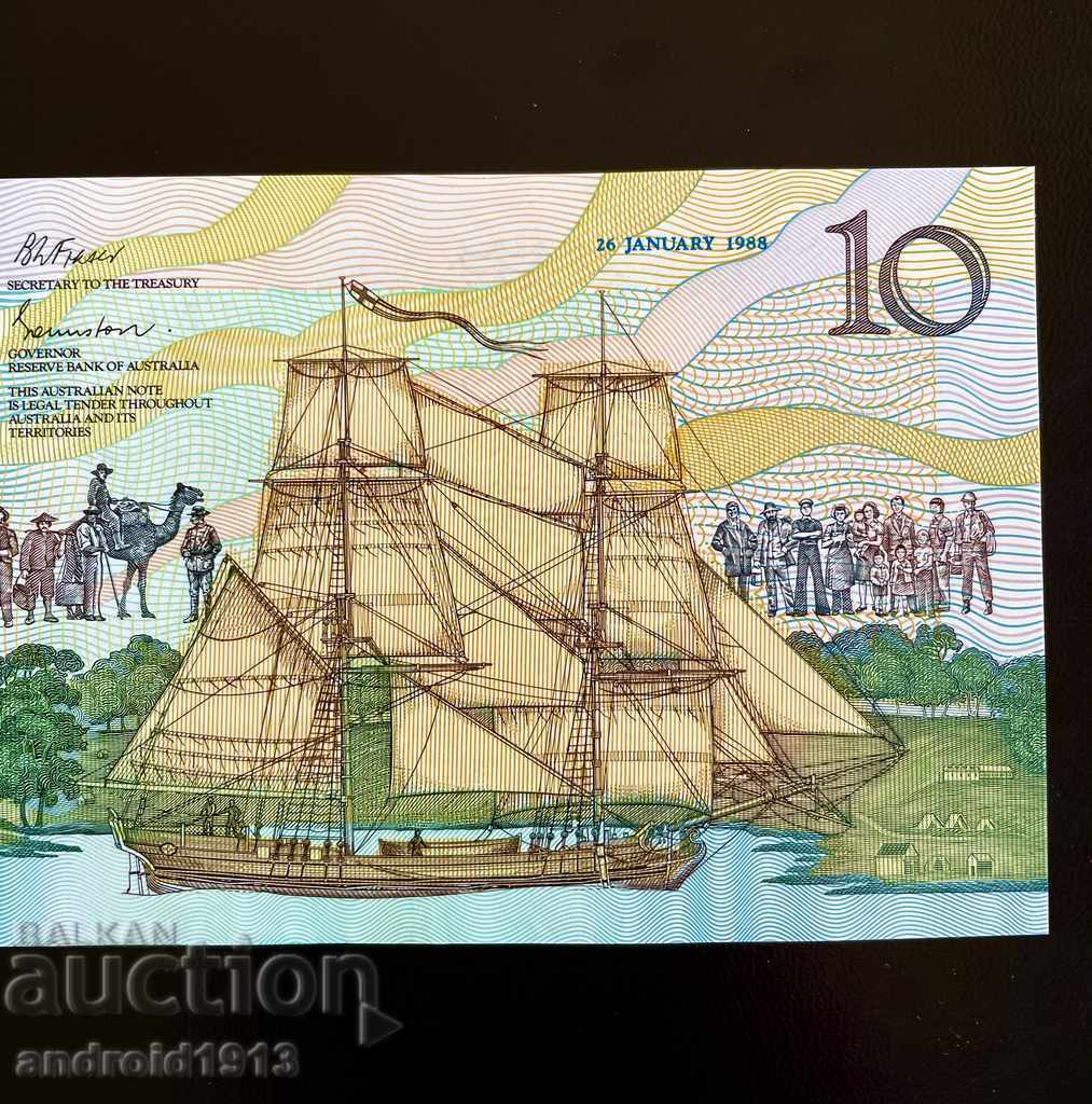 AUSTRALIA - $ 10 1988, P-49a, UNC, JUBILEE - 5 AUSTRALIA - $ 10 1988, P-49a, UNC, JUBILEE - 5