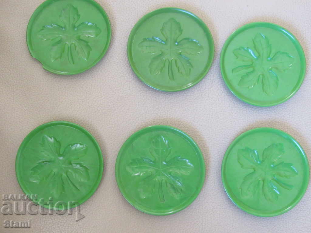 Set of 6 coasters from the 1920s. - 5 Set of 6 coasters from the 1920s. - 5