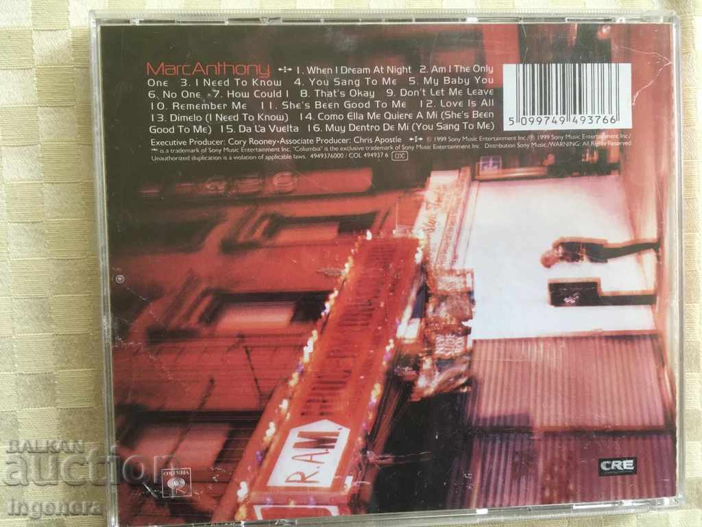 Auction CD CD MUSIC-MARC ANTHONY Auction CD CD MUSIC-MARC ANTHONY