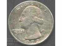 Monedă 25 cenți 1/4 dolar 1972 din SUA