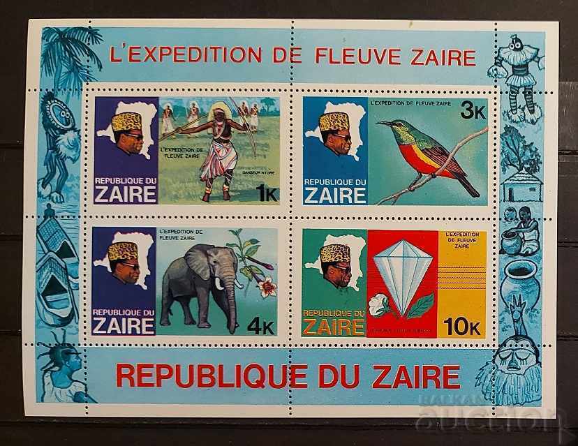 Zaire 1979 Fauna/Birds/Elephants Block MNH